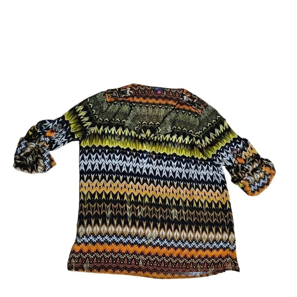Women's Vince Camuto Roll Up Sleeves Top Medium‎